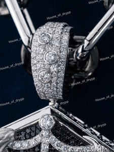 Pendentif en argent 925 avec diamants en moissanite, motif araignée et crâne, style hip-hop glacé, pendentif de luxe pour hommes et style unisexe - Product Image 2