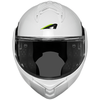 Casque de moto ASTONE RV6 blanc brillant à visière relevable, finition argentée, matériau ABS, neuf, garantie 1 an, tailles XS-XXL