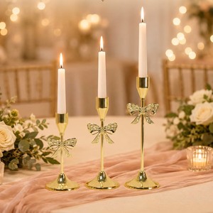 Juego de 2 Portavelas Vintage con Forma de Lazo, Hierro Forjado, Elegantes y Ecológicos para Bodas y San Valentín - Product Image 3