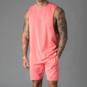 Men's solid color fitness wear mesh breathable <b>loose</b> sleeveless sports vest <b>tank</b> <b>top</b> - Product Image 2