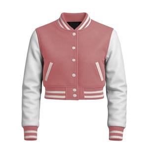 Chaqueta Varsity Corta Moderna Estilo Y2K para Mujer, Chaqueta Letterman con Logotipo Personalizado Disponible - Product Image 1