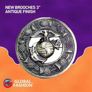 Broche traditionnelle écossaise pour kilt, motif écossais, avec motif de distilleur, finition laiton antique, 2026 - Product Image 3
