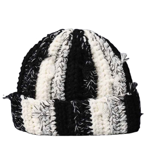 Unisex Knitted Beanie Winter Fashionable Hat Dot Pattern Solid Color Custom Embroidery Logo Wool Blend Common Warm for Adults - Product Image 6