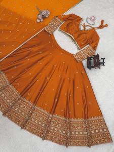 Divyam Creation Embroidered Net Lotus Handwork Fully Stitched Premium Spandex Traditional Lehenga Set Elegant Long <b>Jacket</b> - Product Image 6