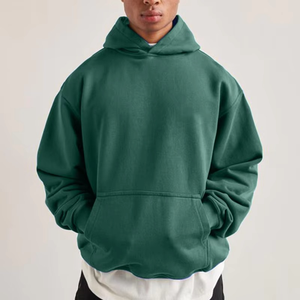 Sweat-shirts à capuche pour hommes OEM ODM, 100% coton, épais et chauds pour l'hiver, vierges pour impression en relief, grammage lourd 360g, coupe carrée à épaules tombantes - Product Image 2