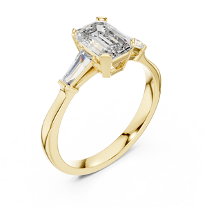 แหวนเพชรทรงเอเมอรัลด์คัท เพาะเลี้ยงในห้องปฏิบัติการ ทองคำแท้ 14K 18K ประดับเพชรทรงบาแก็ตต์ด้านข้าง แหวนแต่งงาน 1.30 กะรัต รับรองโดย IGI DEFVVS OEM - Product Image 3