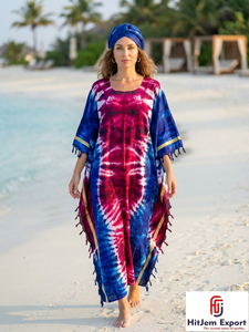 Vestido Kaftan Personalizado para Mujer, Estilo Holgado, para Playa, Tela Suave, Verano, Elegante, Fabricación Personalizada OEM ODM - Product Image 2