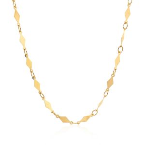 Cadena de Oro Amarillo de 14K con Motivo de Diamantes Pulidos de 3.0mm, Collares Finos - Product Image 1