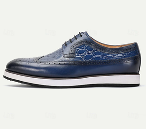 Zapatos de Vestir de Cuero Mixto al por Mayor para Hombre, Elegantes Zapatos Oxford Italianos con Cordones para Negocios, Oficina, Bodas, de Lujo - Product Image 4