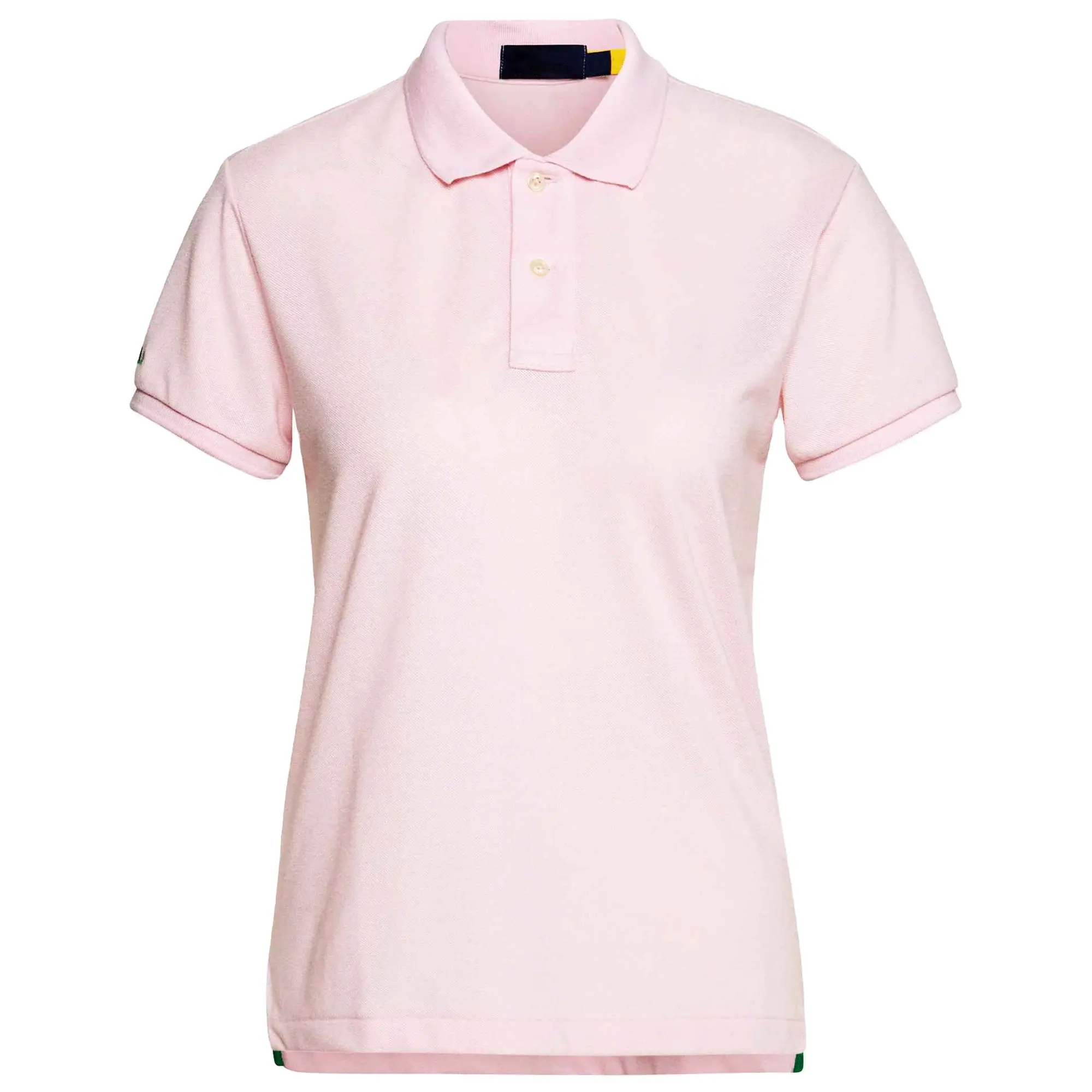 Premium Kwaliteit Casual Custom Korte Mouw Turn Down Polo T- Shirt Voor Vrouwen Licht Roze Geverfd 100% Katoen Vrouwen Polo T Shirts