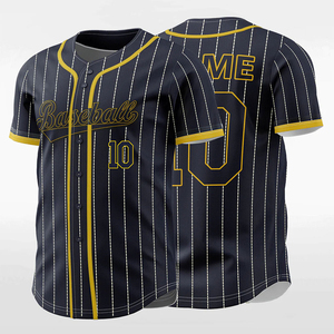 Camiseta Deportiva Transpirable de Béisbol a Rayas con Botones para Hombre, Mujer y Jóvenes, Uniforme de Equipo Personalizable con Servicios OEM - Product Image 3