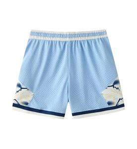 Pantalones Cortos de Baloncesto para Hombre, Estilo Urbano, de Secado Rápido, Poliéster, Logotipo Personalizado, Decoración Retro, Borde Recto, Malla - Product Image 4