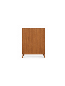 Mueble moderno de madera de caoba, diseño simple, ecológico, con dos puertas personalizables y dos espacios de almacenamiento para dormitorio. - Product Image 3