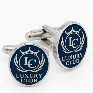 Cadeaux de club de luxe, boutons de manchette en argent sterling 925 de haute qualité avec logo personnalisé de l'entreprise - Product Image 2
