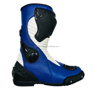 Bottes de moto mi-mollet en cuir microfibre, semelle extérieure en caoutchouc, fermeture éclair latérale, légères, respirantes, confortables, antidérapantes - Product Image 3