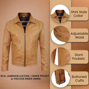 Chaqueta de Cuero PU para Hombre, Logotipo Personalizado Impreso en la Parte Delantera, Transpirable, de Secado Rápido, Resistente al Viento, Diseño Casual y Elegante para Exteriores - Product Image 5