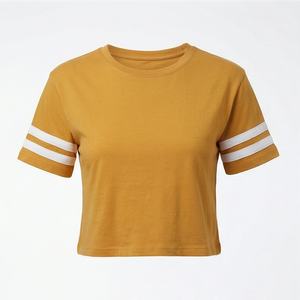 T-shirt d'été grande taille pour femme en coton uni, col rond, manches courtes, couleur personnalisable, vêtement d'été décontracté - Product Image 1