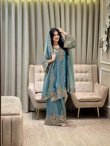 Newly Launched <b>Kurti</b> & Palazzo Set Indian & Pakistani Clothing Palazzo Suit with Dupatta Set from Indian Supplier - Product Image 2