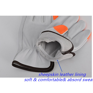 Gants de sécurité en cuir blanc, texture lisse, sans latex, gants de travail polyvalents, gants de conducteur - Product Image 4