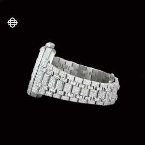 Montre Homme de Luxe Élégante en Acier Inoxydable avec Moissanite et Quartz, Cadran 20mm, Chiffres Arabes Givrés, Verre, Montre Tendance Affaires - Product Image 3