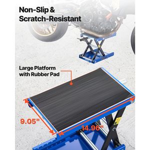 Cric ciseaux moto 1100 Lbs avec plateforme large de 3,74 po (9,5 cm) et pignon de verrouillage, support de levage central à manivelle de 13,38 po (33,9 cm) pour levée de 1100 Lbs - Product Image 6