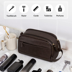 Handmade leather toiletry grooming kit bag with premium craftsmanship for stylish travel and organization in reasonable price - Product Image 5