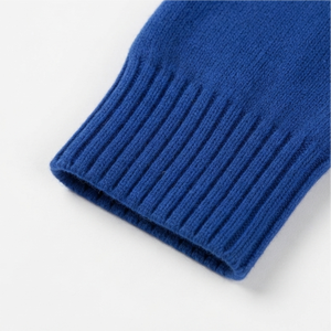 <b>Custom</b> Logo Blue White Striped Knit Crew Neck Sweater <b>Custom</b> Embroidery Pullover Wholesale - Product Image 3
