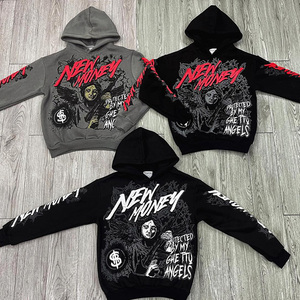 Hoodie Wholesale Custom Washed Knitted Fleece Breathable Heavyweight Oversized Hooded Sweatshirt with Front Custom Logo - Product Image 4