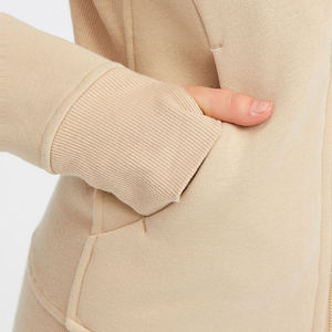 Sudadera con Capucha y Cierre para Mujer, Color Sólido, Manga Larga, Tejido de Algodón, para Otoño - Product Image 5