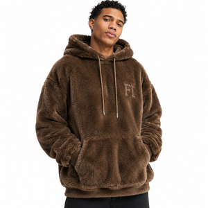 High Quality Cozy Unisex Sherpa Pullover Front Pocket Drawstring Casual Y2K Streetwear Wholesale Men's Cotton <b>Fleece</b> <b>Hoodies</b> USA - Product Image 1