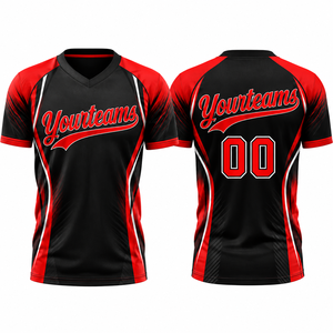 Custom Sublimated V-Neck Jersey Unisex Short Sleeve Moisture Wicking Polyester Team <b>Apparel</b> for Adults <b>Sport</b> <b>Apparel</b> - Product Image 1