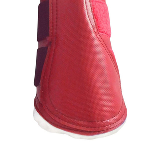 Bottes de protection pour chevaux, doublées de polaire rouge, couleur unie, pour la protection des jambes - Product Image 5