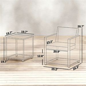 Set da Giardino a 3 Pezzi Blu Scuro per Terrazza e Taverna - Product Image 6