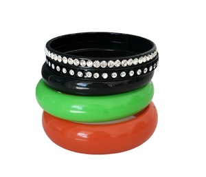 Conjuntos de brazaletes de resina acrílica coloridos vintage, elegantes con incrustaciones de piedras naturales, modernos, de la mejor calidad, informales, unisex, para regalo de boda. - Product Image 1