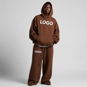 New Arrival Printed Winter <b>Men</b> Tracksuits Sets Long Sleeve <b>Pullover</b> Hoodie Jogging Trousers 2 Piece Casual Wear 100% Cotton - Product Image 1