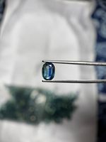 Kyanite naturelle bio-couleur, pierre précieuse ovale facettée d'Afrique pour la fabrication de bijoux