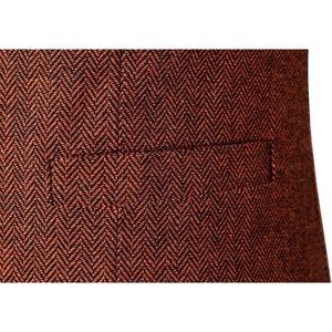 Custom Men's Double Breasted Tweed Vest Premium Herringbone Waistcoat Formal Business Wedding Classic Tailored Suit Vest - Product Image 5