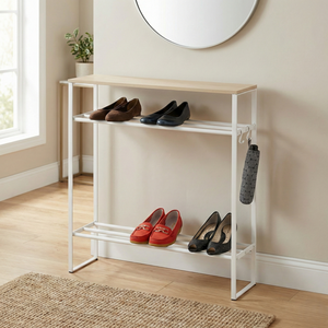 Étagère de qualité VENTE en gros Taiwan stockage à domicile fabricant de meubles ménage entrée étagère à chaussures avec dessus en bois - Product Image 1