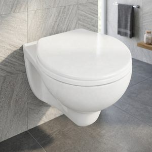 Modern Rimless Wall Hung Two Piece Toilet <b>Ceramic</b> WC <b>Pan</b> Tornado Flush P-Trap Wash Down Bathroom Sanitary Ware - Product Image 6