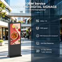 Affichage numérique Android 32 pouces, écran publicitaire interactif de petite taille pour l'extérieur, menu numérique pour camion de restauration
