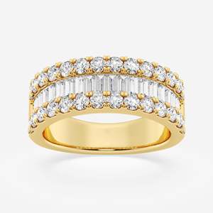 Diamond Eternity Band Ring Round Brilliant Baguette Cut Channel Setting Women's Classic Wedding Jewelry - Product Image 5