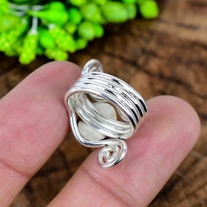 Sonoran Gold Turquoise <b>Ring</b> 925 Sterling <b>Silver</b> Wrapped Multi Band Handmade <b>Statement</b> Jewelry - Product Image 2