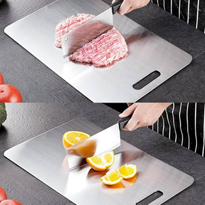 Planches à découper en acier inoxydable durable, dernier design et plusieurs tailles, accessoire de cuisine pour la viande, le fromage et les fruits - Product Image 3