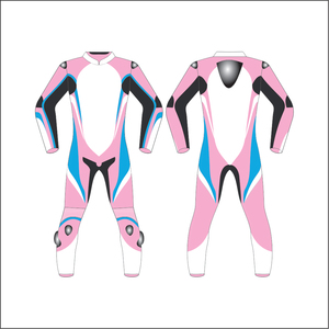 ชุดแข่งรถมอเตอร์ไซค์แขนยาวสีชมพู ฟ้า ดำ สำหรับผู้ชาย พิมพ์ลายแบบ Sublimation แห้งเร็ว ใส่ได้ทุกฤดู - Product Image 1