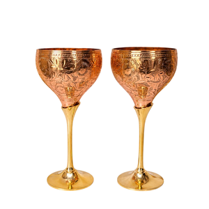 Gobelets à vin en cuivre faits à la main, forme cloche, design vintage, pour les occasions de mariage, 2 pièces, verre à vin de table - Product Image 6