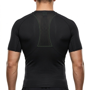 Camiseta de Compresión para Hombre, Manga Corta, Estilo Bape, Color Negro y Verde, para Entrenamiento, Fitness, Deporte y Atletismo - Product Image 4