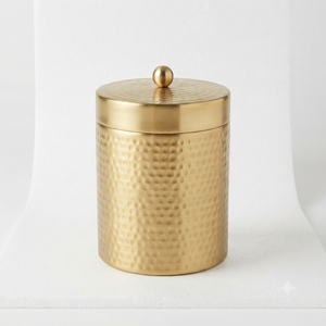 Hammered Brass Storage Canister with Lid Decorative Kitchen Counter <b>Jar</b> for Coffee Tea Sugar <b>Cookies</b> Dry Food Container OEM - Product Image 2