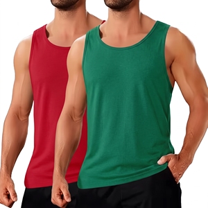 Gilet en coton pour homme style urbain, 100 % coton, imprimé animal, respirant, en maille côtelée, matelassé, col rond, numérique - Product Image 1