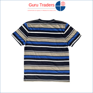 Camiseta de rayas horizontales para hombre de material de polialgodón altamente cómoda con tamaño personalizado de S a 5XL a precio asequible - Product Image 6