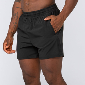 Shorts de sport décontractés écologiques pour hommes, en polyester et élasthanne, séchage rapide, respirants, coupe-vent, taille élastique, coupe ample - Product Image 5